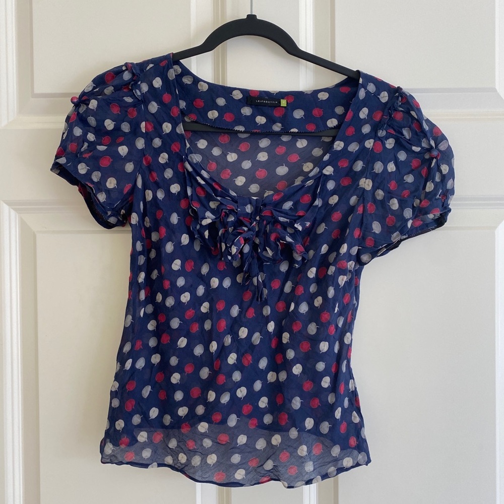 Sweet printed puff sleeve Leifsdottir top from Anthropology.